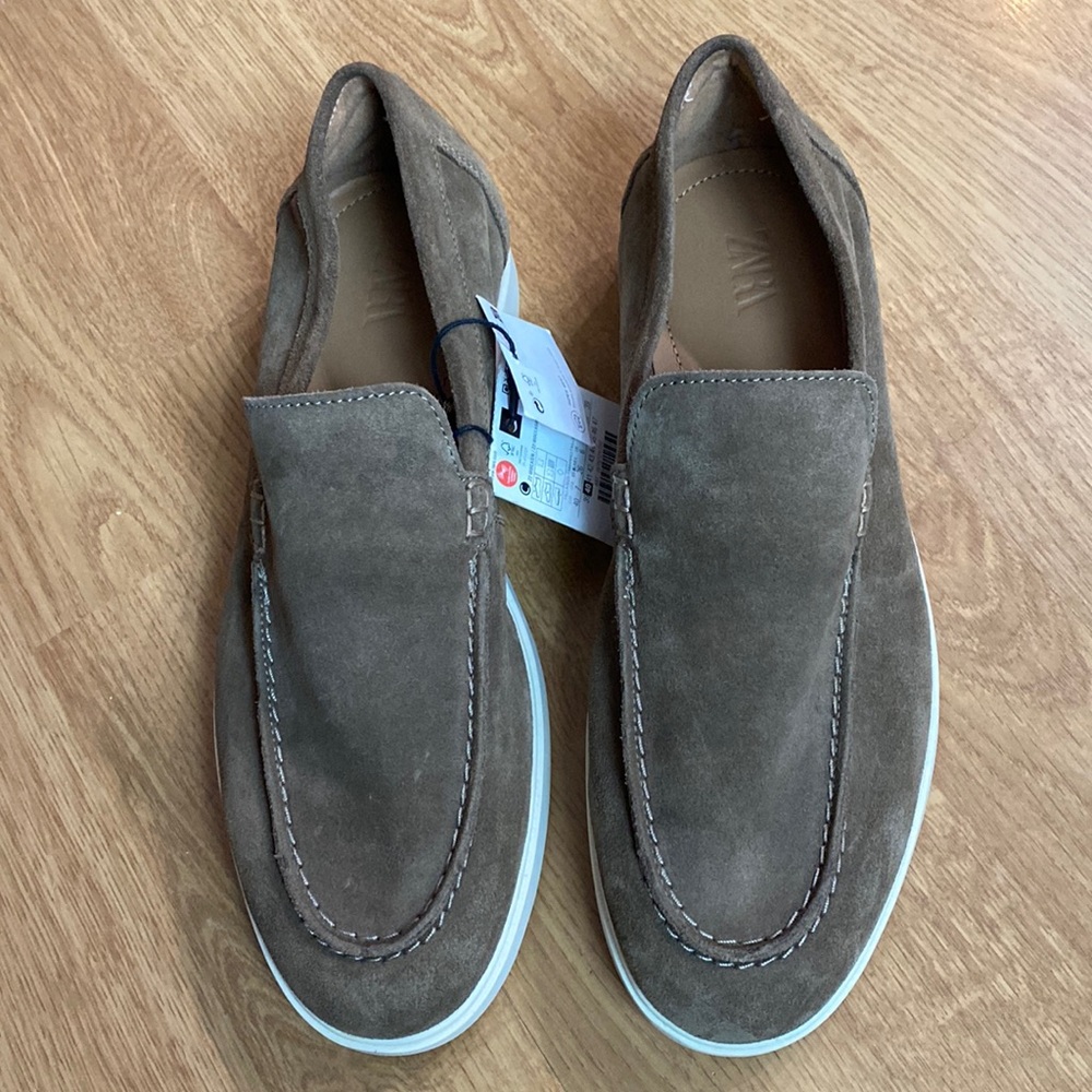 ZARA Suede Men’s Moccasin shoes 👞 New with 🏷 - Picture 1 of 9